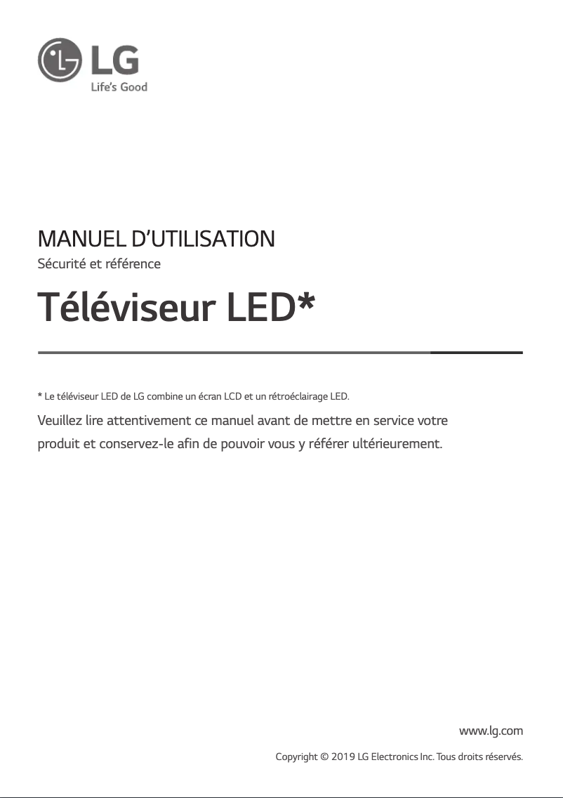 Page 1 de la notice Manuel utilisateur LG 32LM550BPLB