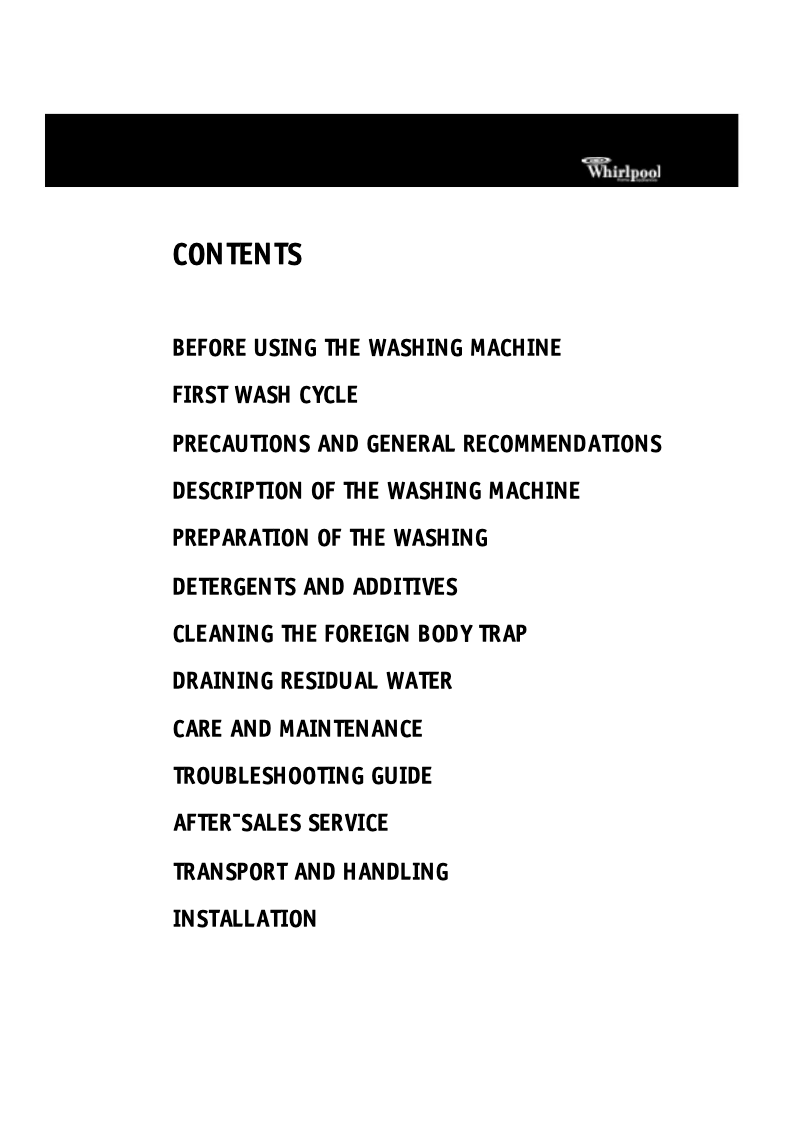 Página 1 del manual Manual de usuario Whirlpool AWA 5130