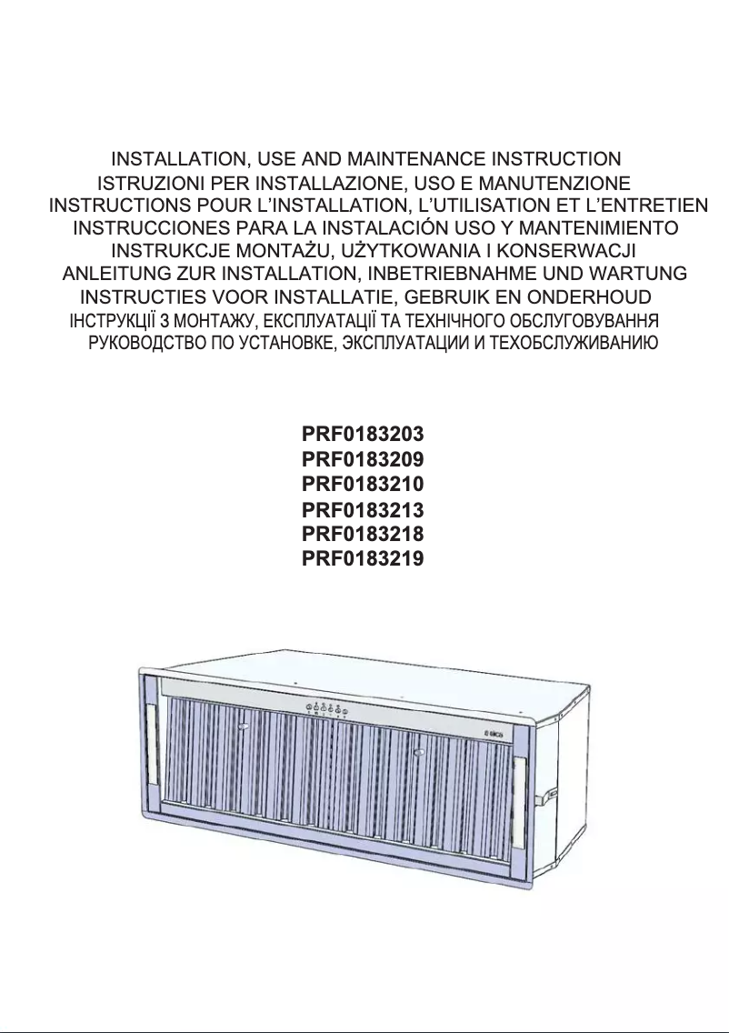 Page n°1 - Manuel utilisateur Elica CT35 PRO PRF0183209