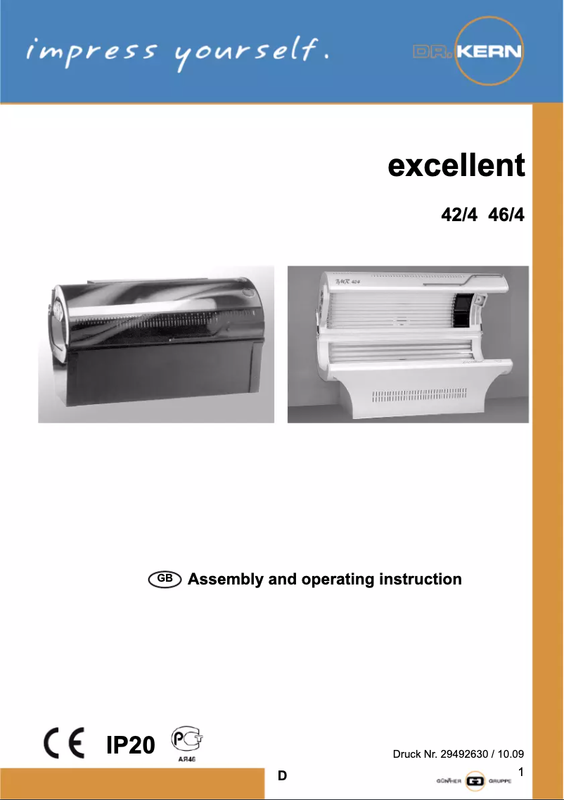 Page n°1 - Manuel utilisateur Dr. Kern Excellent 46/4
