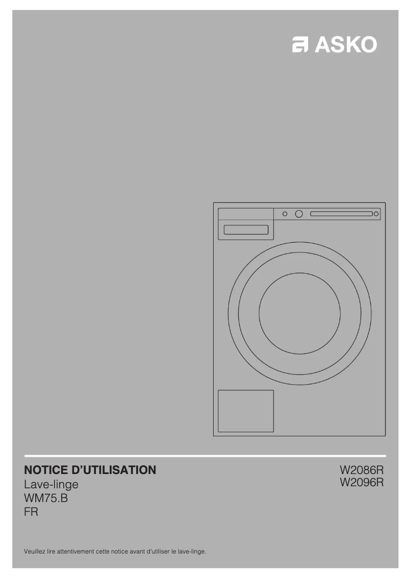 Image de la première page du manuel de l'appareil W2096R.W