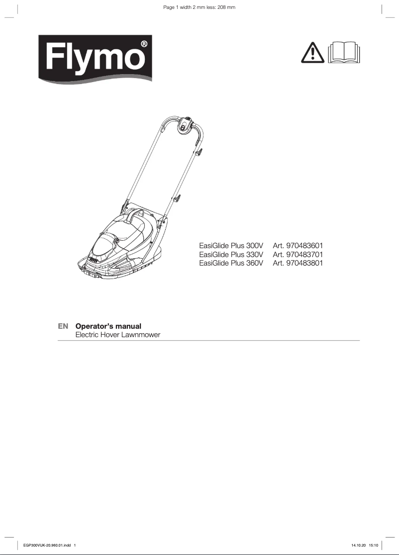 Page n°1 - Manuel utilisateur Flymo EasiGlide 300V Plus