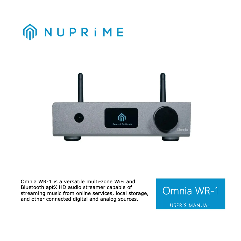 Image de la première page du manuel de l'appareil Omnia WR-1