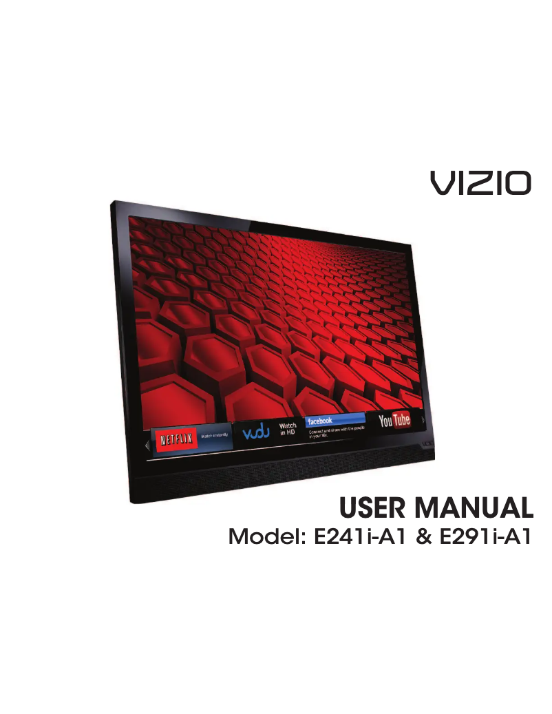 Page 1 de la notice Manuel utilisateur VIZIO E291i-A1