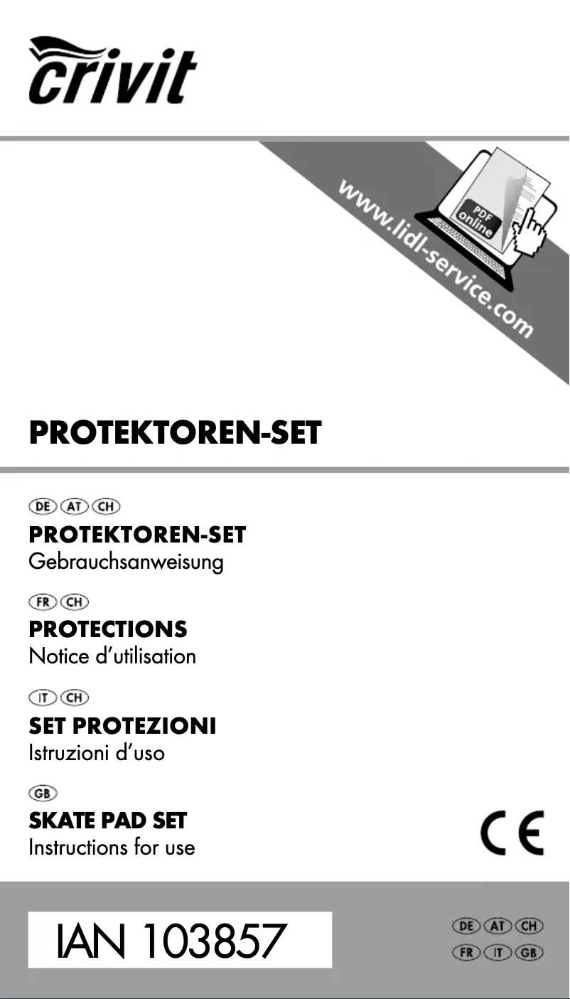 Page 1 de la notice Manuel utilisateur Crivit IAN 103857
