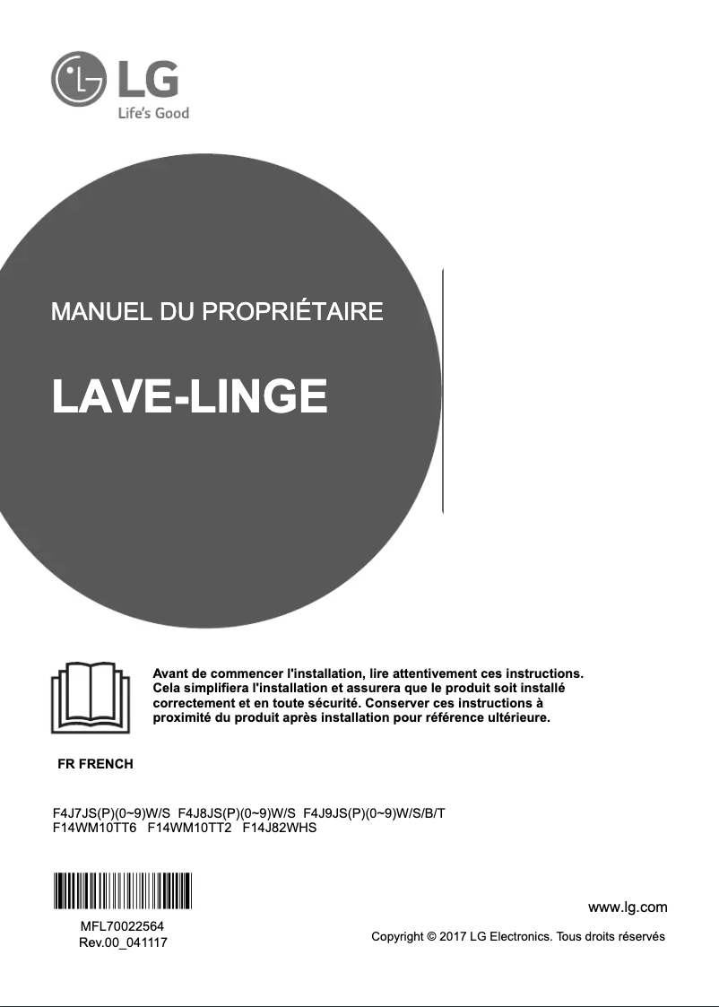 Page n°1 - Manuel utilisateur LG F14WM10TT2