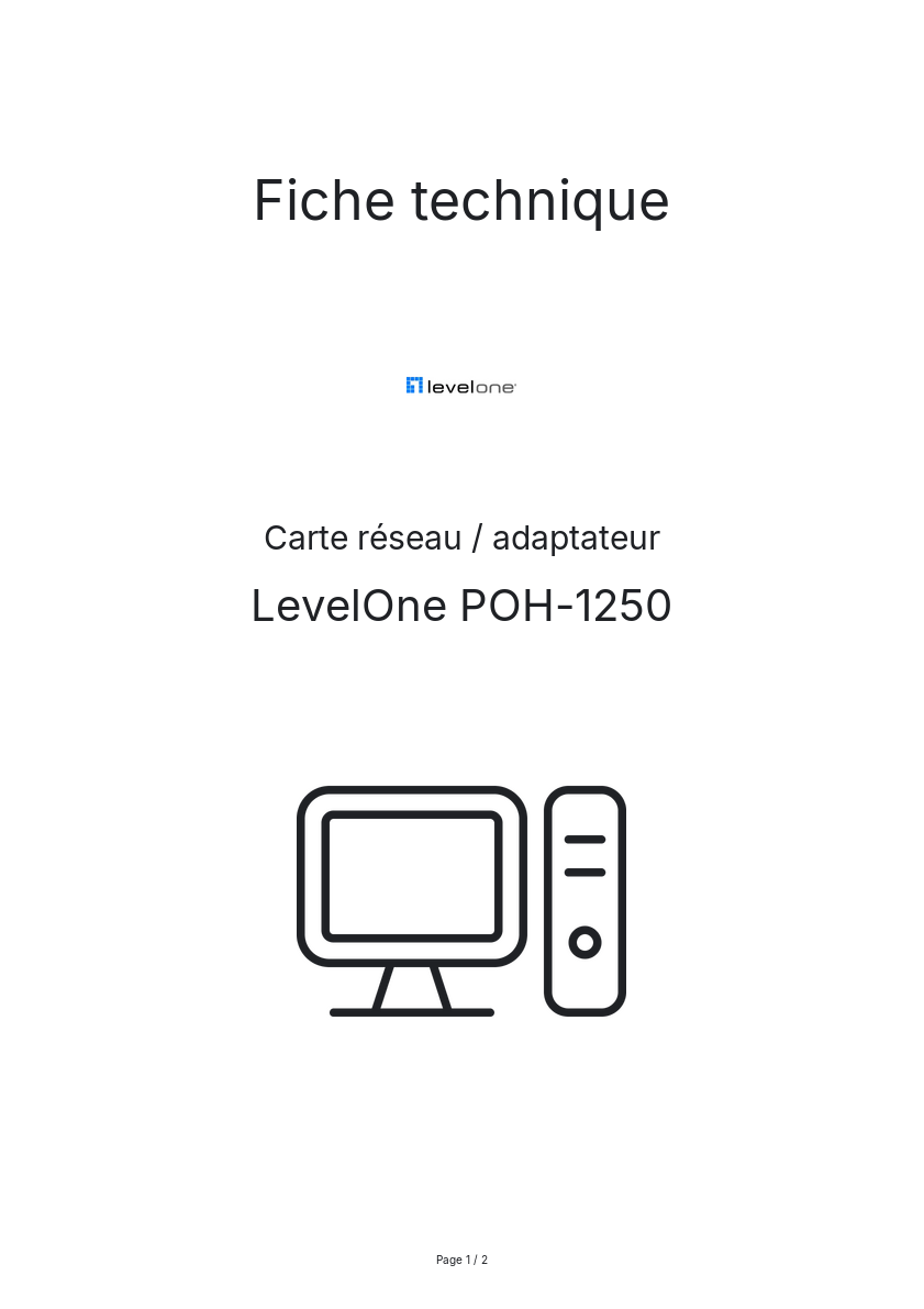 Image de la première page du manuel de l'appareil POH-1250