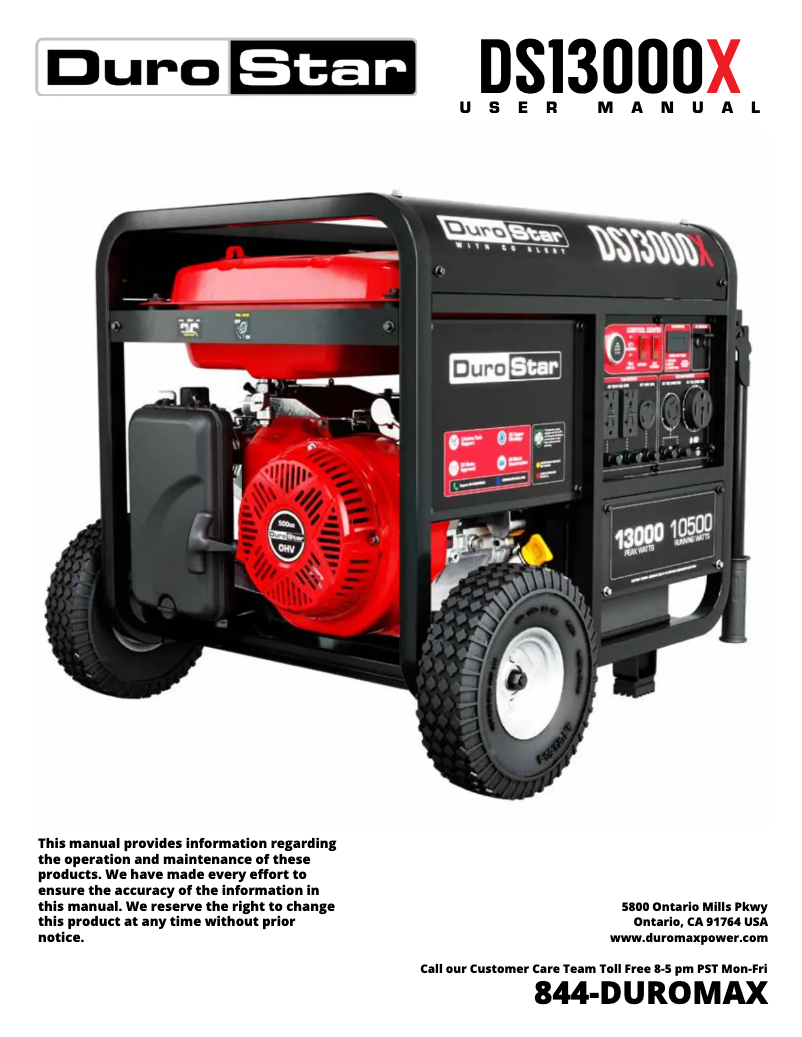 Page 1 de la notice Manuel utilisateur DuroStar DS13000X