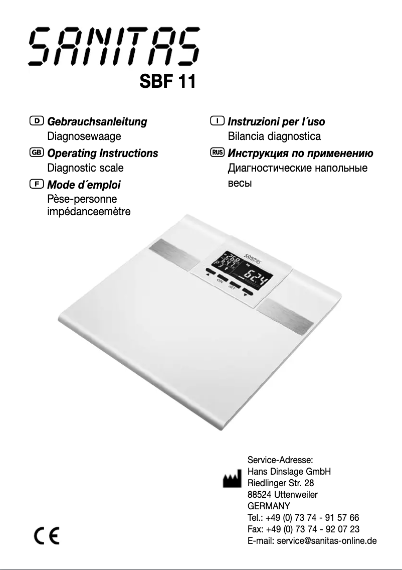 Image de la première page du manuel de l'appareil SBF 11