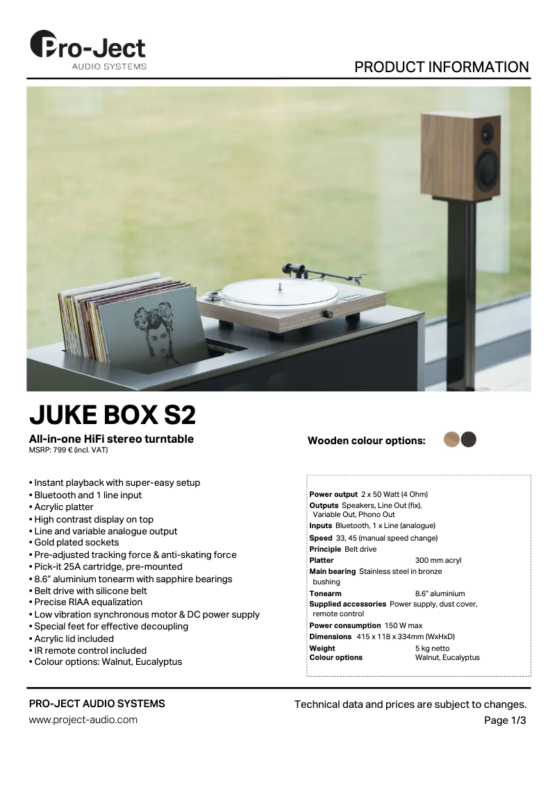 Image de la première page du manuel de l'appareil Juke Box S2 E