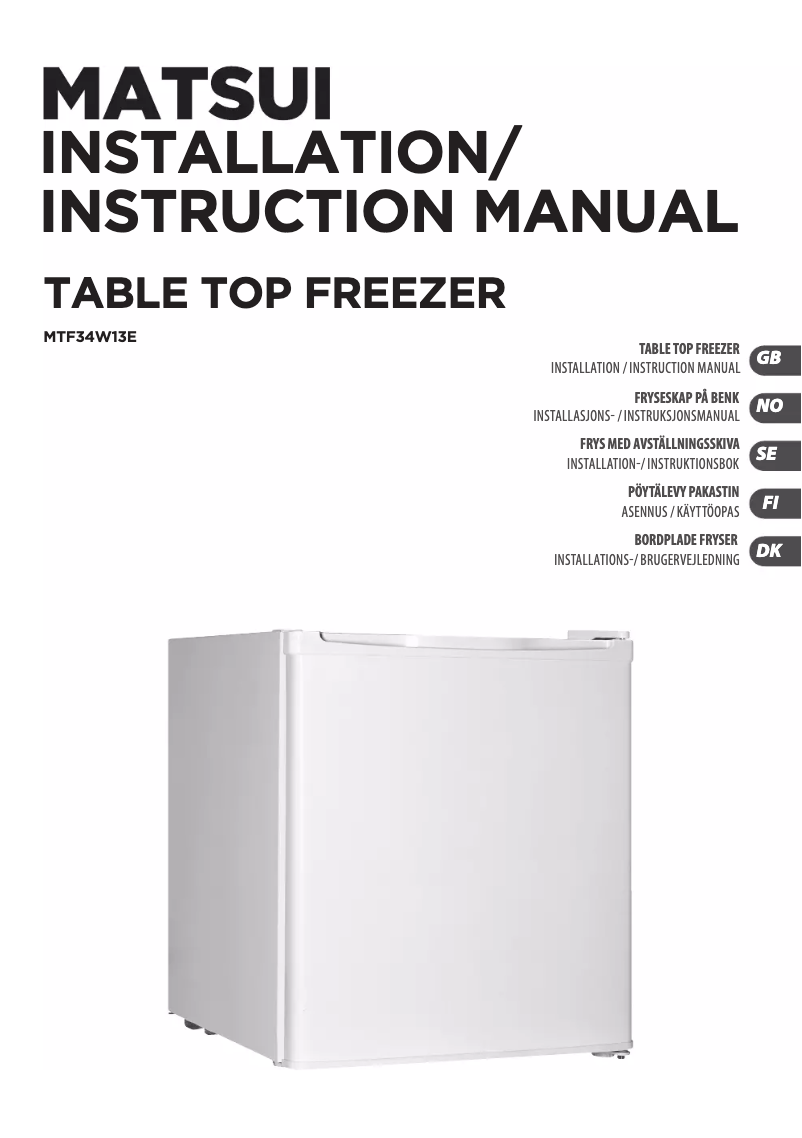 Página 1 del manual Manual de usuario Matsui MTF34W13E