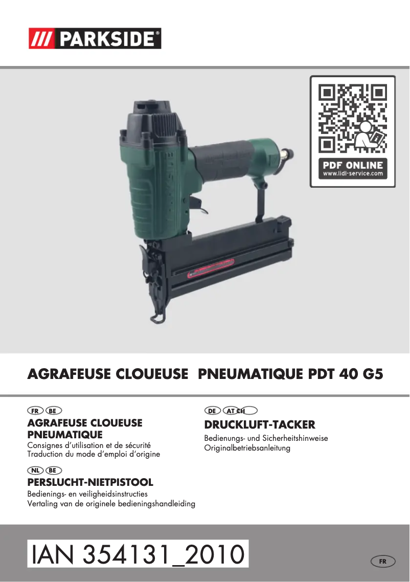 Image de la première page du manuel de l'appareil PDT 40 G5