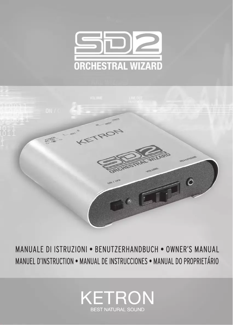 Page n°1 - Manuel utilisateur Ketron SD2