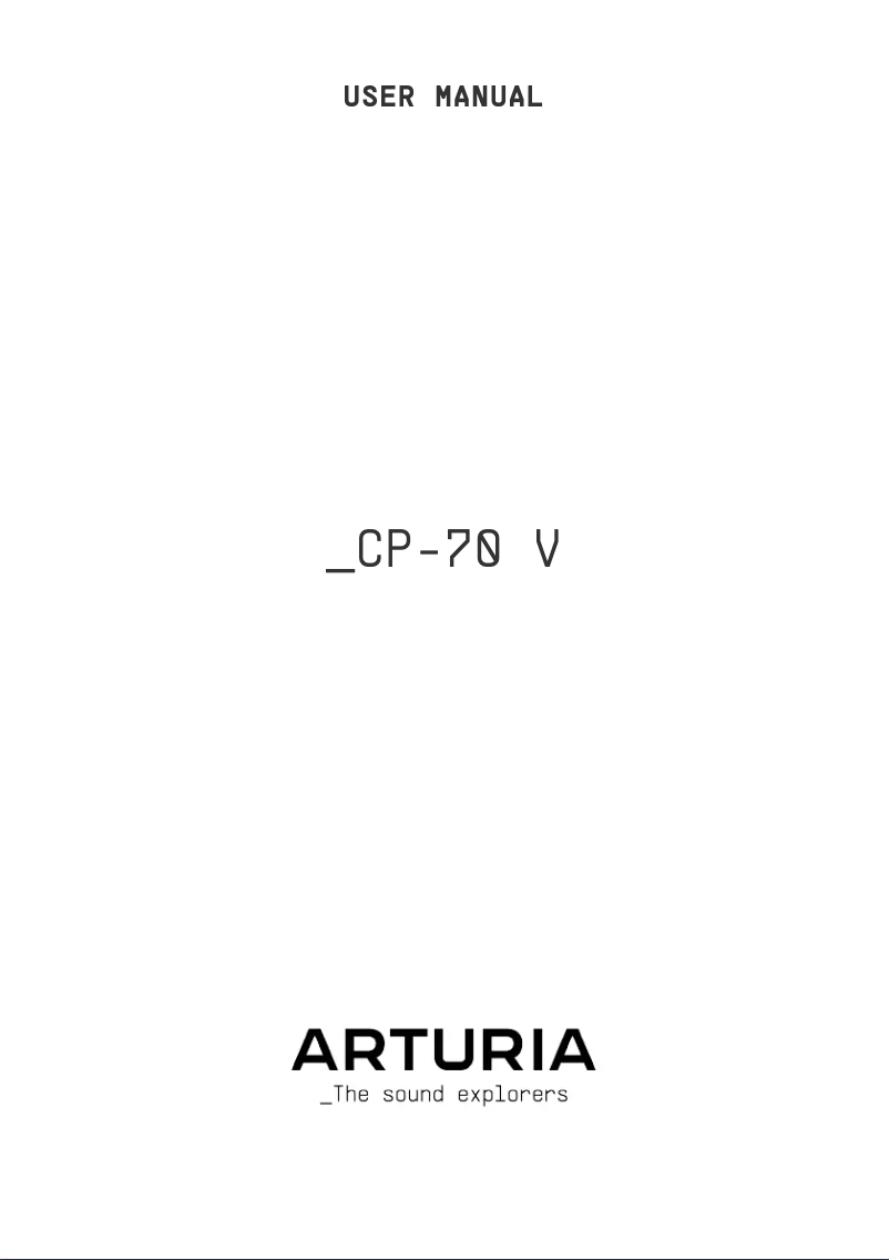 Page 1 de la notice Manuel utilisateur Arturia CP-70 V
