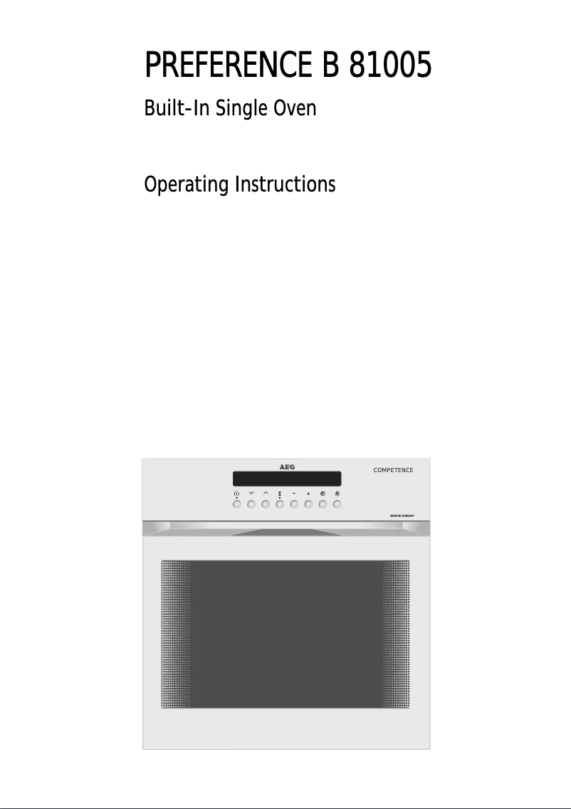 Image de la première page du manuel de l'appareil Competence B81005P