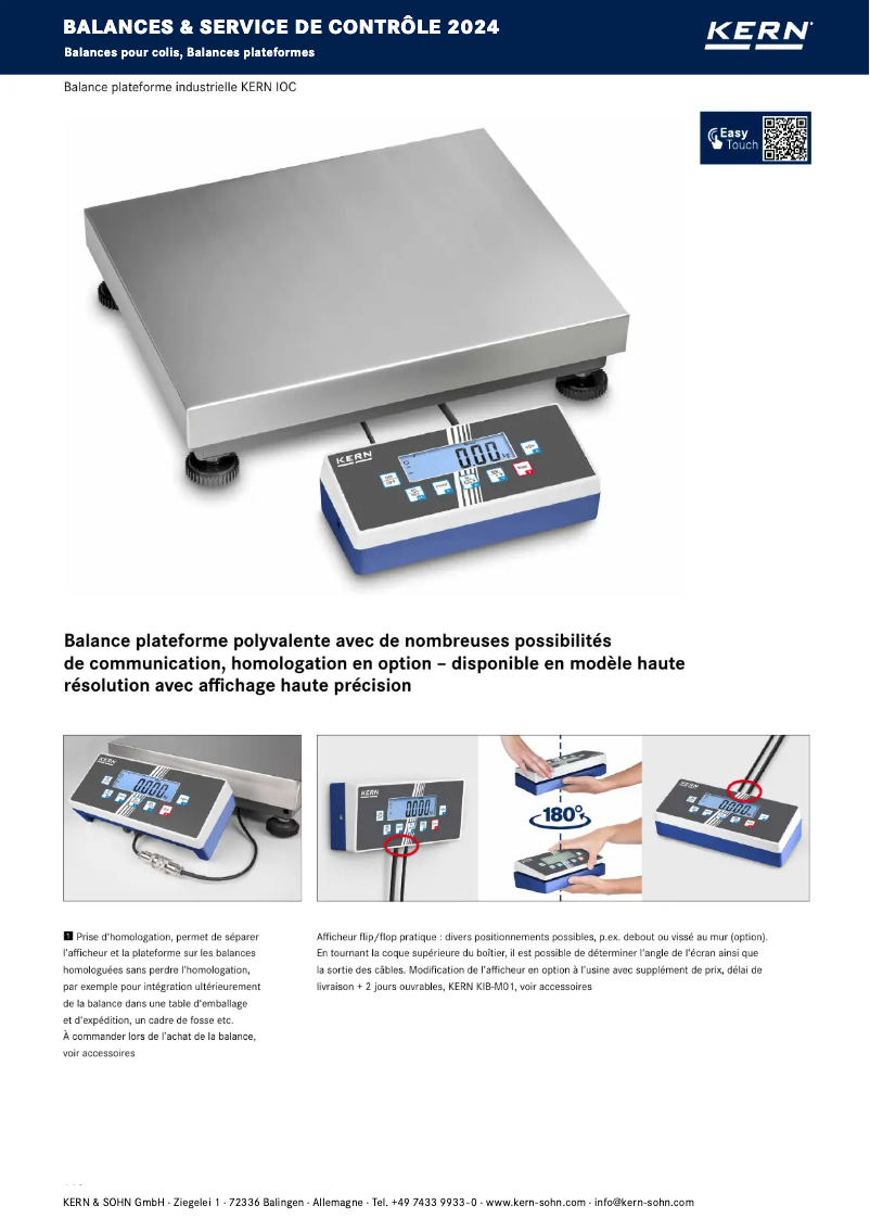 Page 1 de la notice Brochure Kern IOC 100K-2M