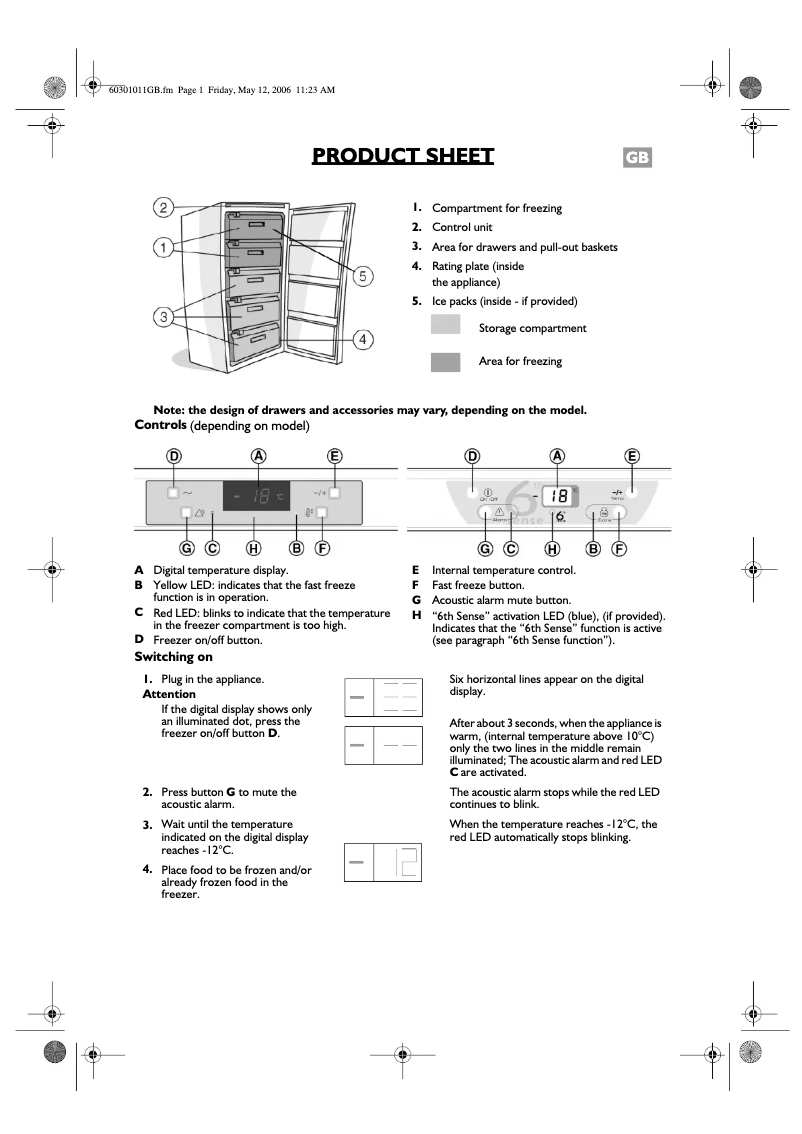 Page 1 de la notice Manuel utilisateur Whirlpool AFG 8254 NF