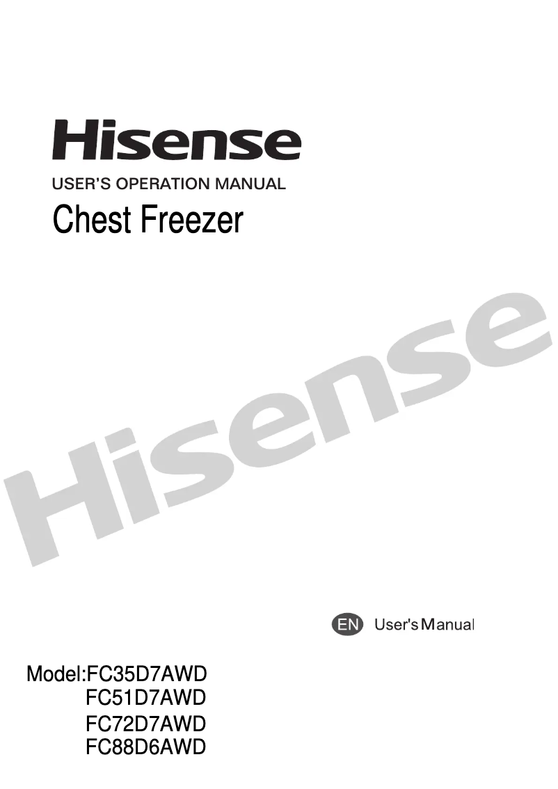 Page 1 de la notice Manuel utilisateur Hisense FC88D6CWD