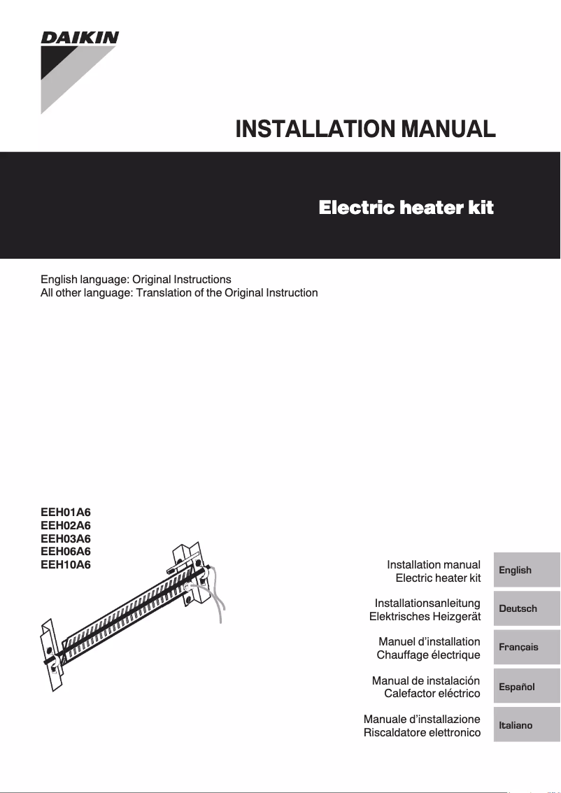 Página 1 del manual Guía de instalación Daikin FWB03BATN6V3