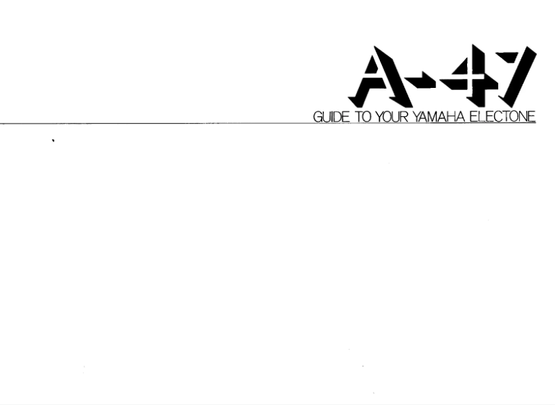 Page 1 of the manual User Manual Yamaha Electone A-47