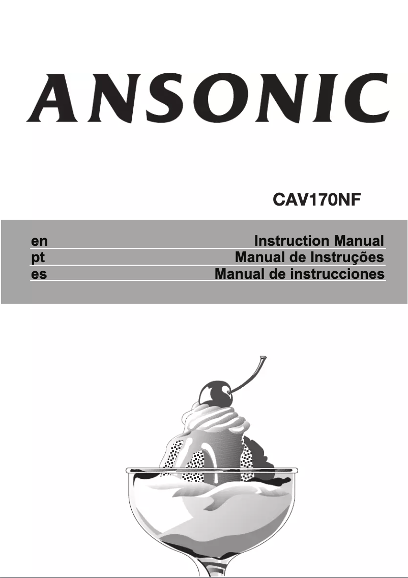 Page n°1 - Manuel utilisateur Ansonic CAV 170 NF