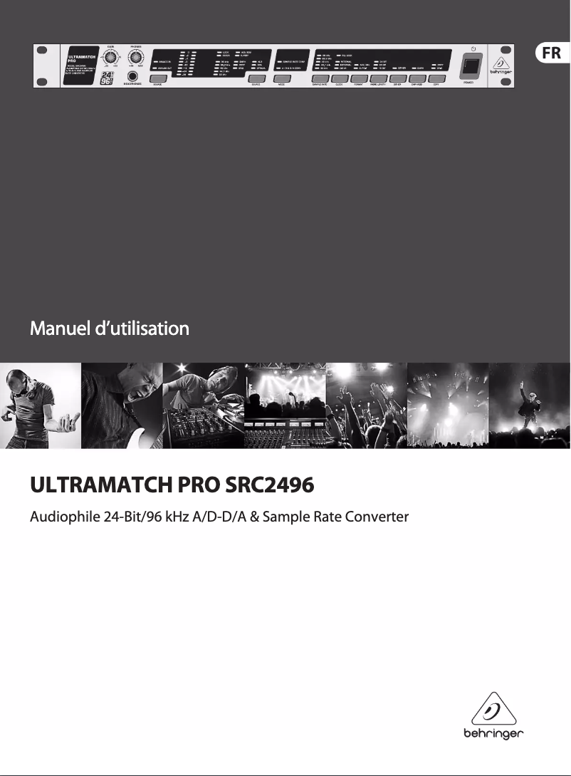 Page 1 de la notice Manuel utilisateur Behringer Ultramatch Pro SRC2496