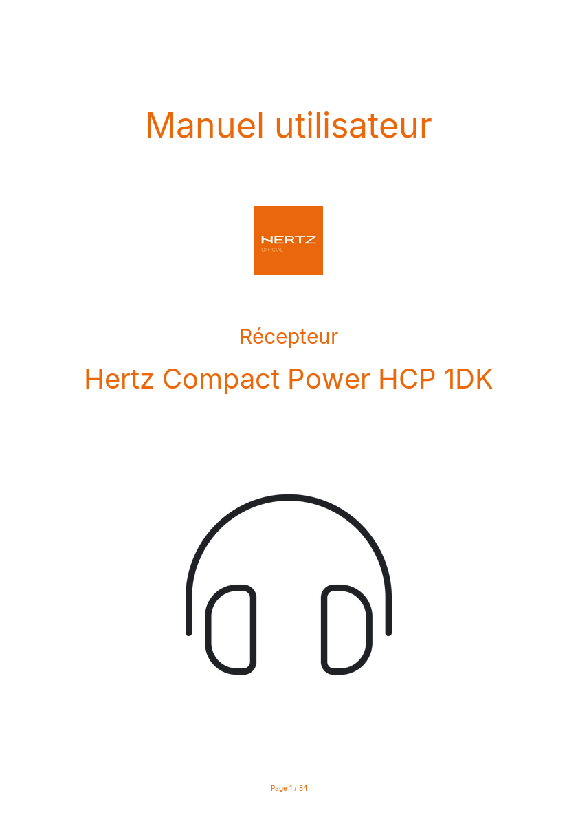 Page n°1 - Manuel utilisateur Hertz Compact Power HCP 1DK