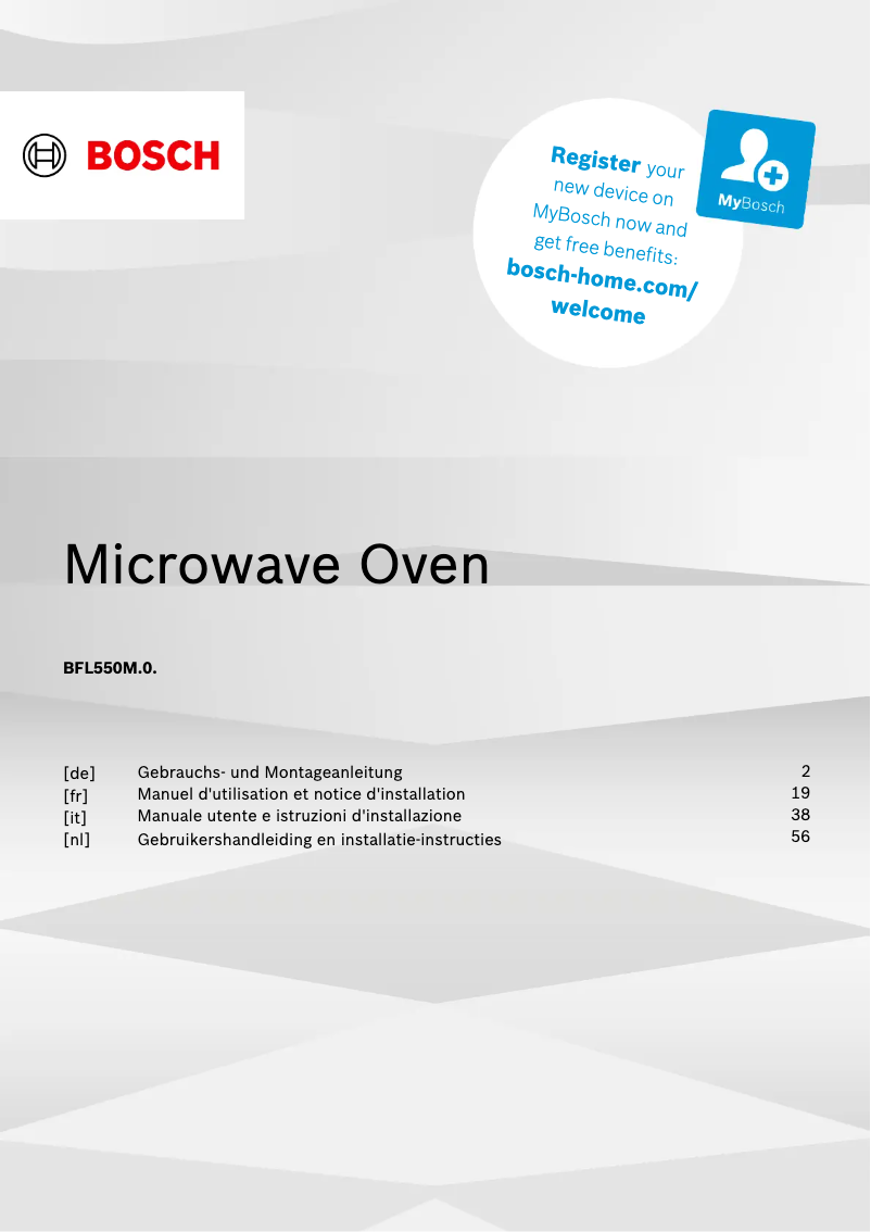 Imagen de la primera página del manual del dispositivo BFL550MB0