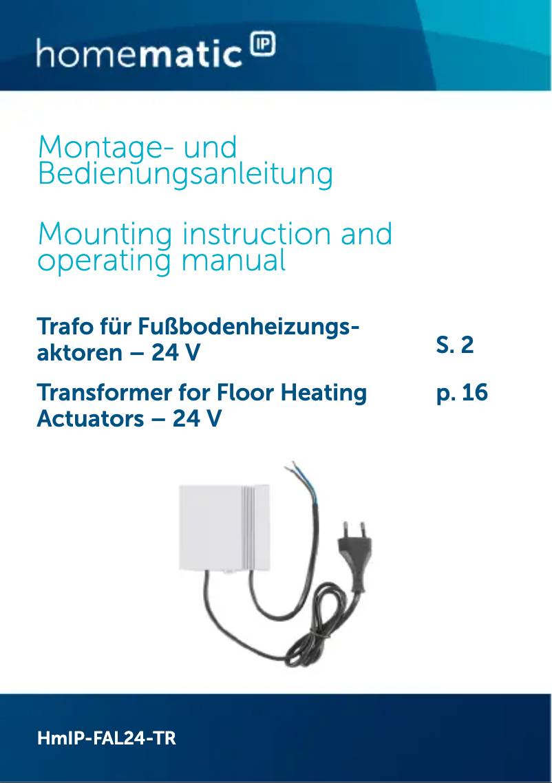 Página 1 del manual Manual de instrucciones Homematic IP HMIP-FAL24-C6