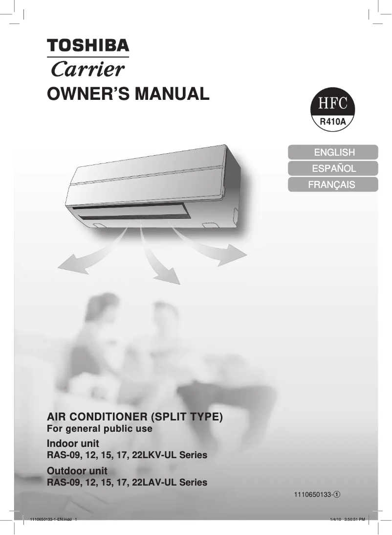 Imagen de la primera página del manual del dispositivo RAS-17LAV-UL