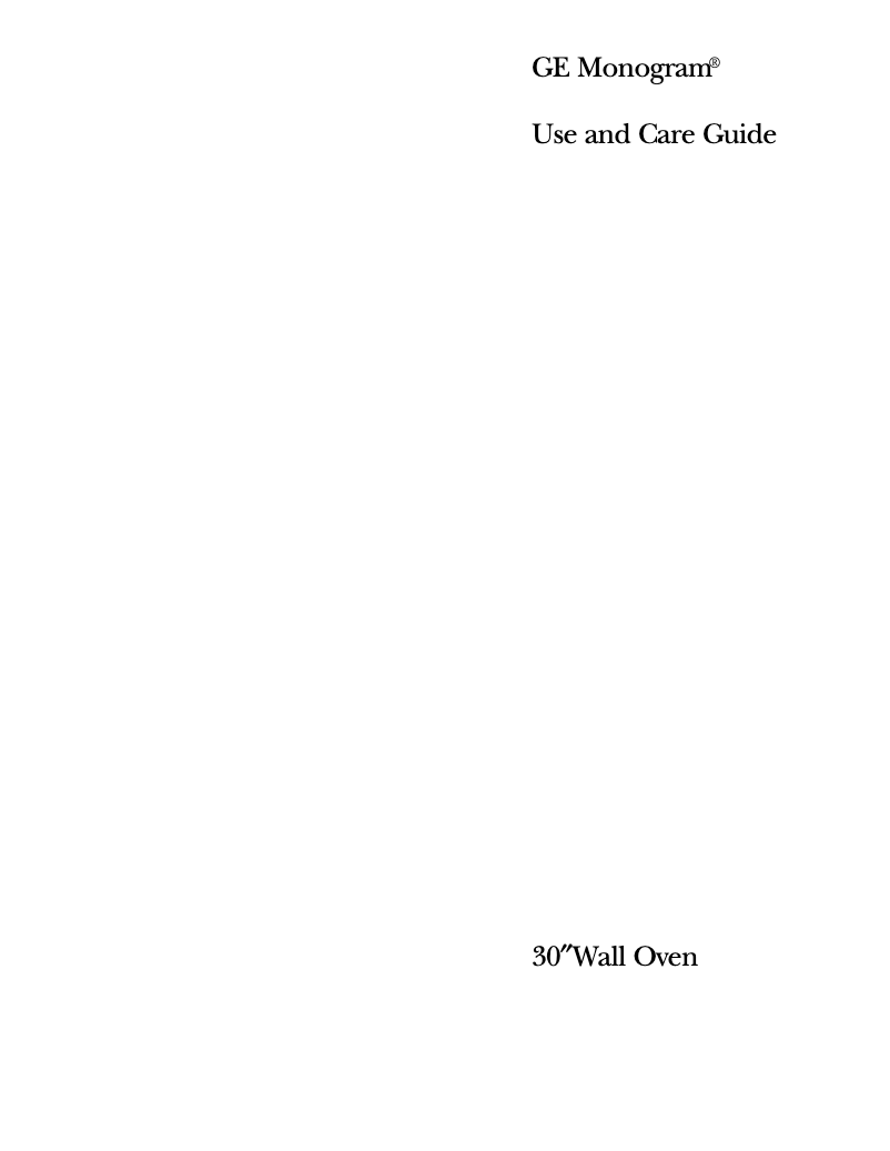 Page 1 de la notice Manuel d'utilisation et d'entretien GE ZET837DBSB