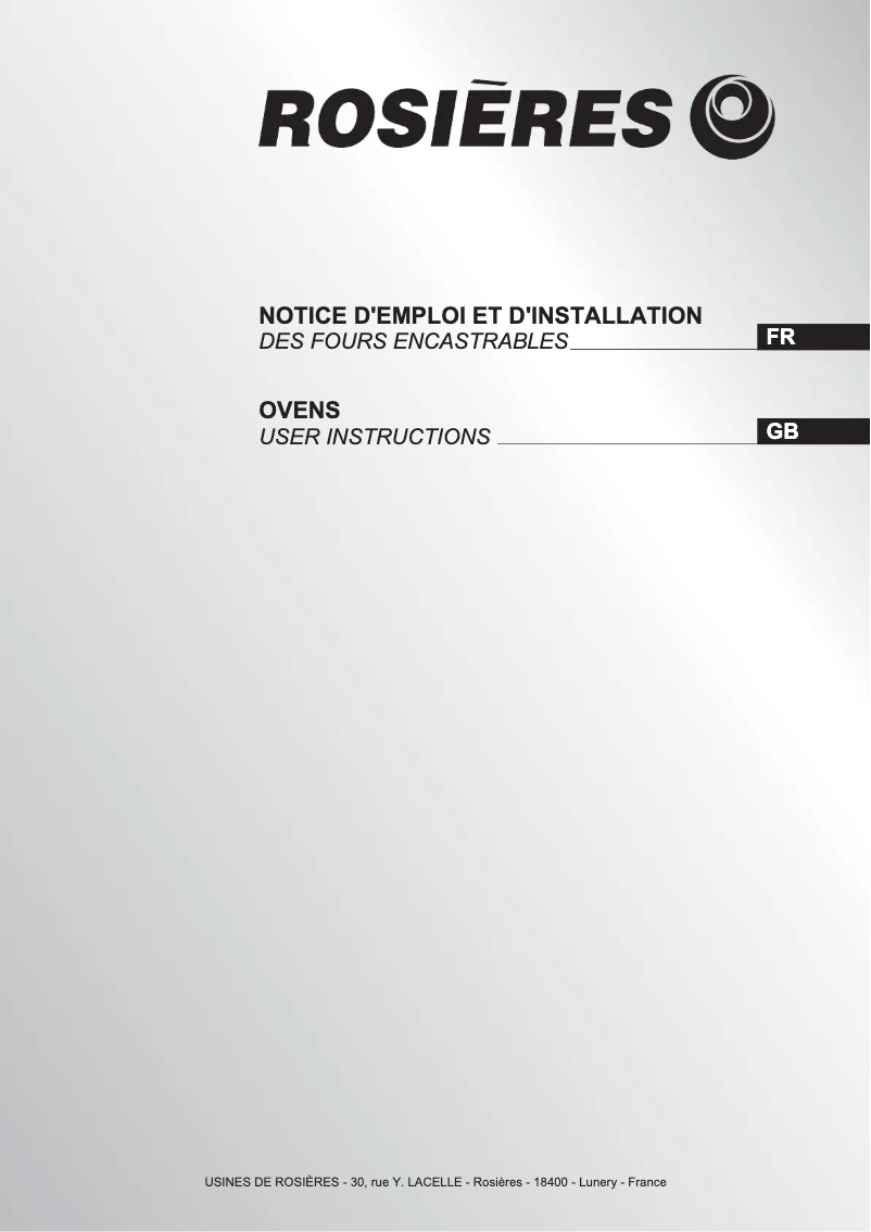 Page 1 de la notice Manuel utilisateur Rosieres RF 6411 RB