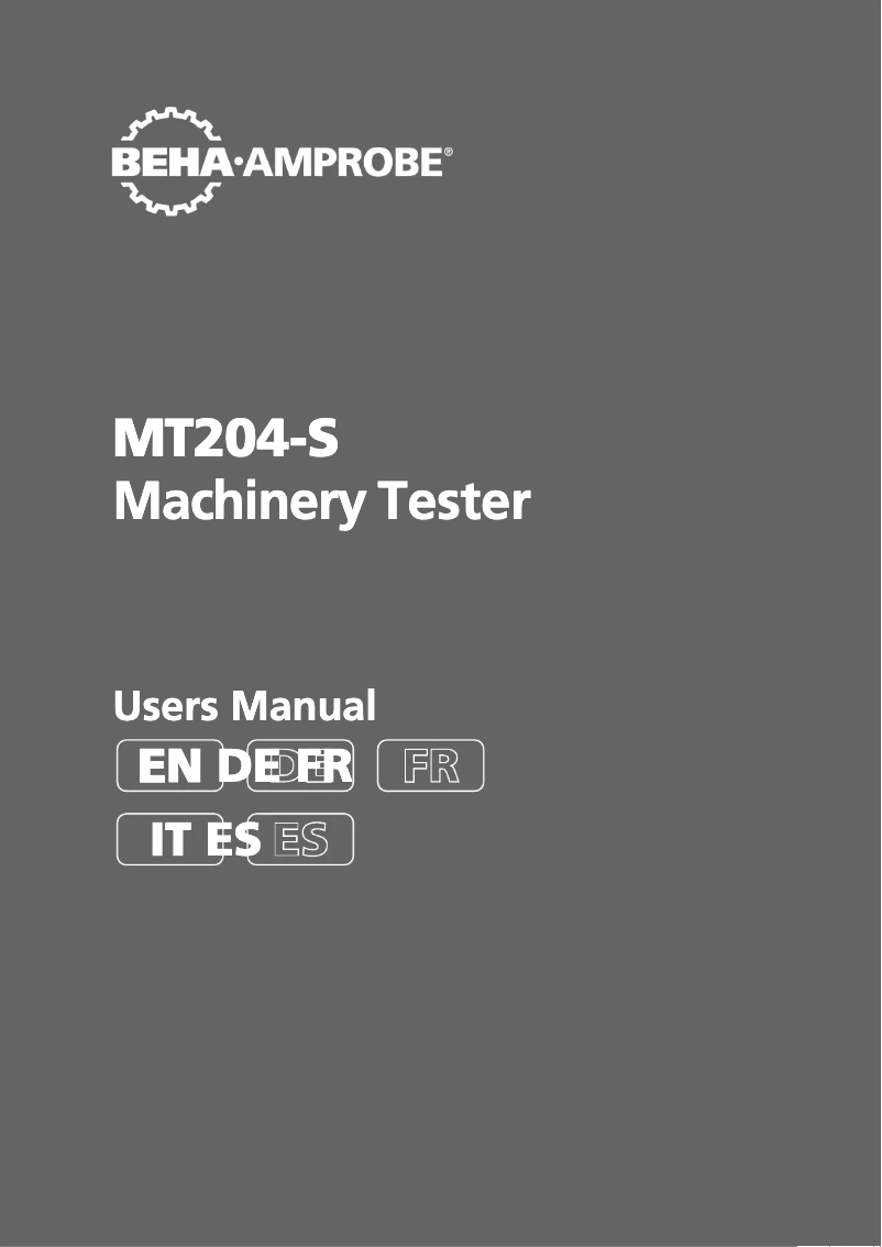 Image de la première page du manuel de l'appareil MT204-S
