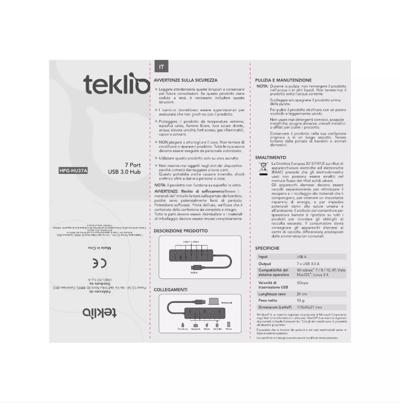 Image de la première page du manuel de l'appareil HPG-HU37A