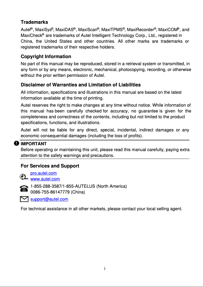 Page 1 de la notice Manuel utilisateur Autel MaxiDAS DS900