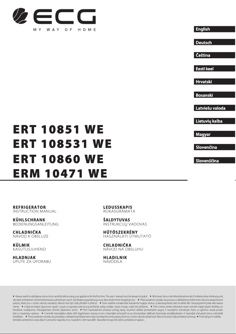 Page 1 of the manual User Manual ECG ERT 10851 WE