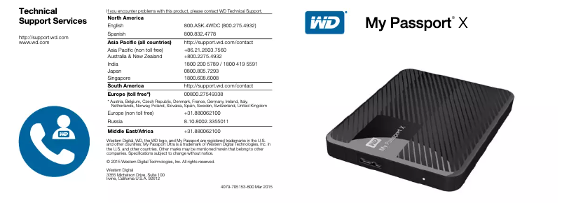 Page 1 de la notice Mode d'emploi Western Digital My Passport X