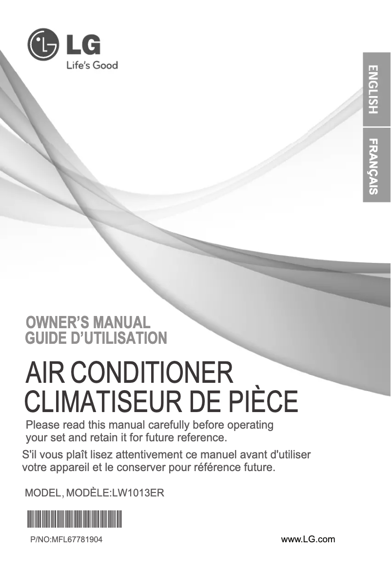 Image de la première page du manuel de l'appareil LW1013ER