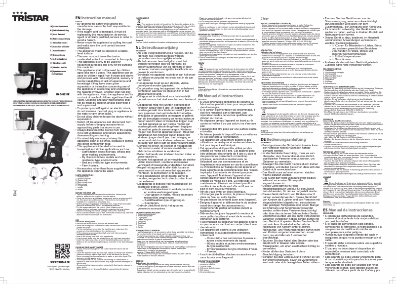 Page 1 de la notice Manuel utilisateur TriStar MX-5030SBK