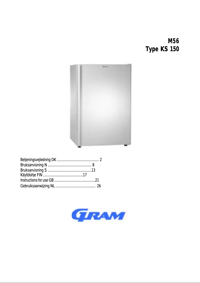 Page n°1 - Manuel utilisateur Gram KS 150-01 G