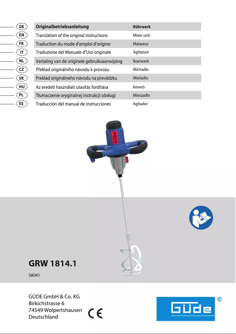 Image de la première page du manuel de l'appareil GRW 1814.1