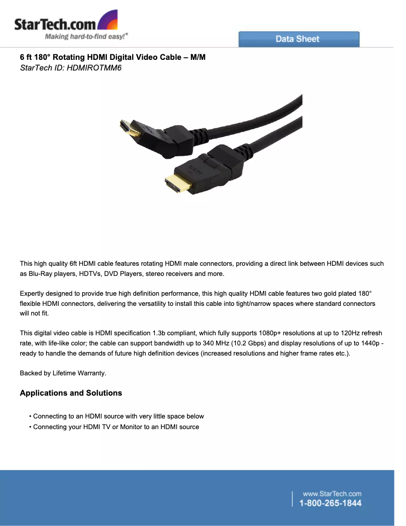 Page n°1 - Manuel utilisateur StarTech.com HDMIROTMM6