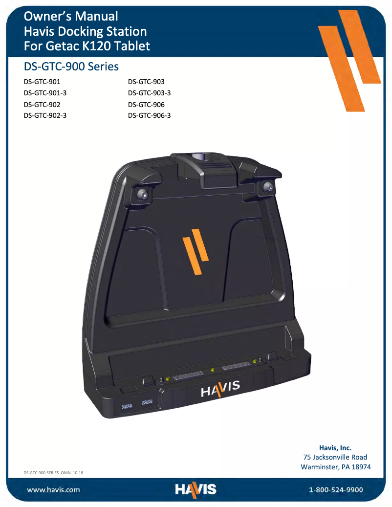 Page n°1 - Manuel utilisateur Havis PKG-DS-GTC-902