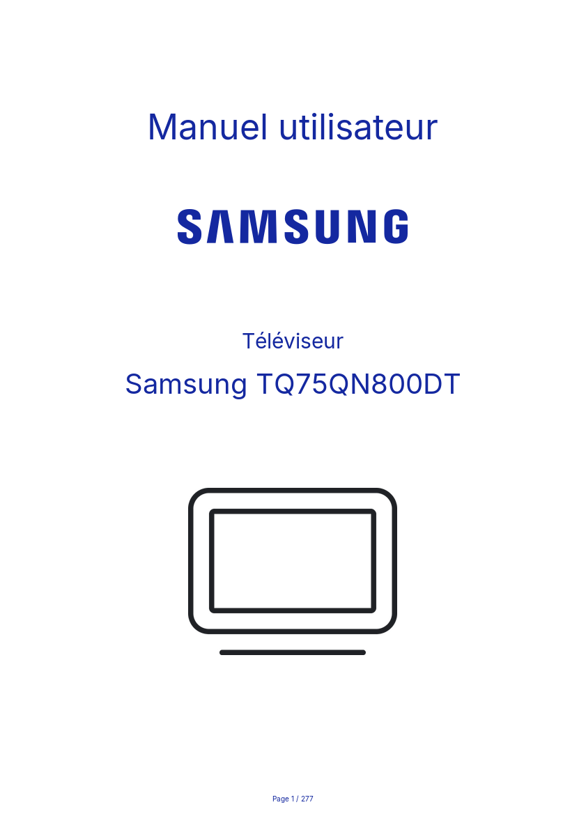 Page n°1 - Manuel utilisateur Samsung TQ75QN800DT