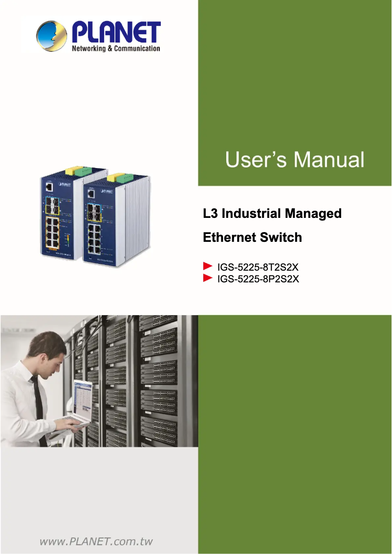 Page 1 de la notice Manuel utilisateur Planet IGS-5225-8T2S2X
