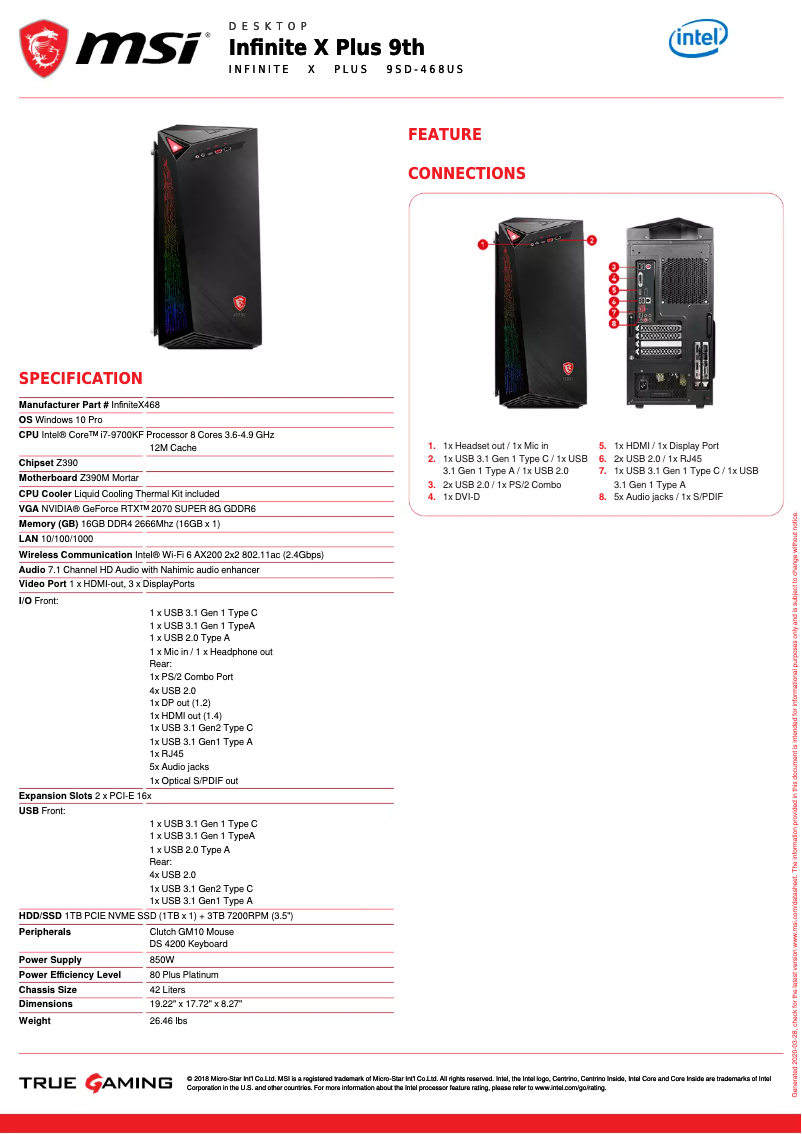 Image de la première page du manuel de l'appareil Infinite X Plus 9th