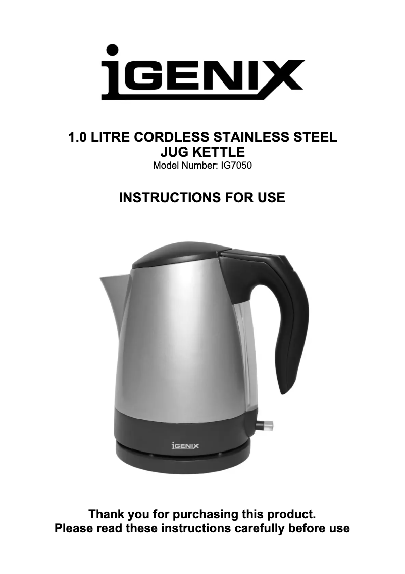 Image de la première page du manuel de l'appareil IG7050