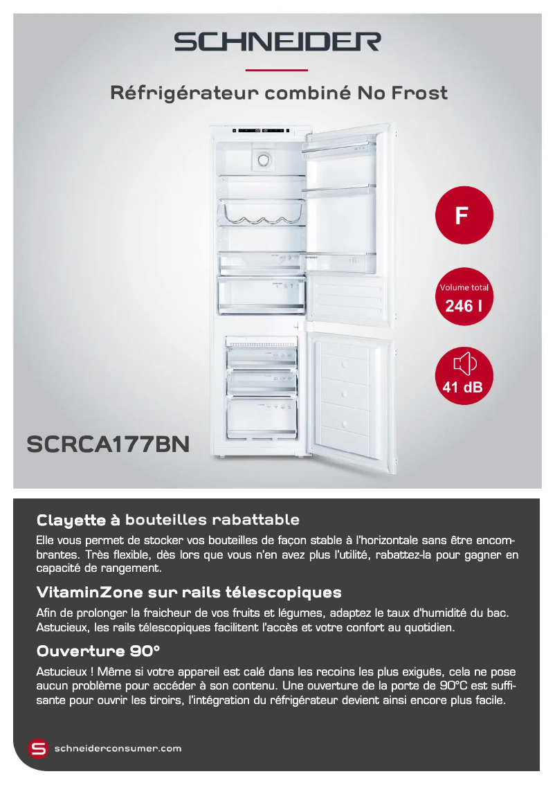 Page 1 de la notice Fiche technique Schneider SCRCA177BN