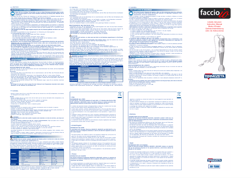 Page 1 of the manual User Manual Termozeta Faccioio 76011