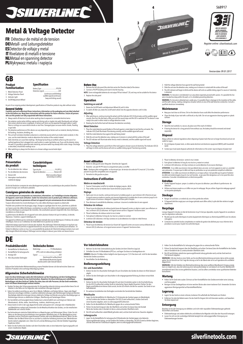 Page 1 de la notice Manuel utilisateur Silverline 568917